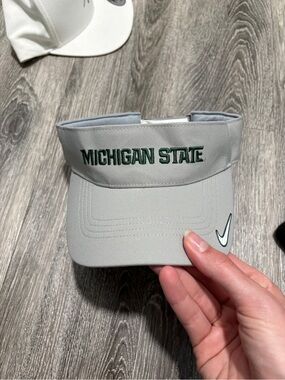Nike Light Gray Michigan State Embroidered Visor